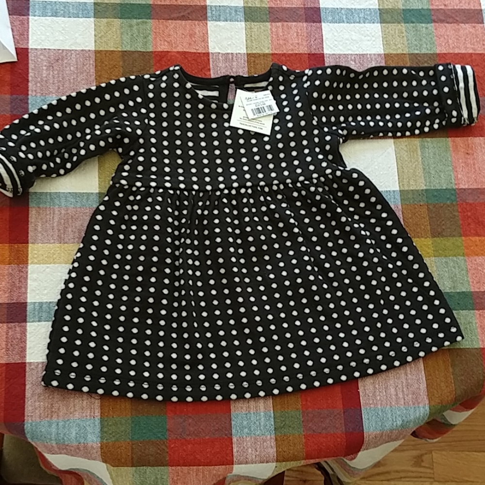 Tea Collection Black and White Polka Dot Dress